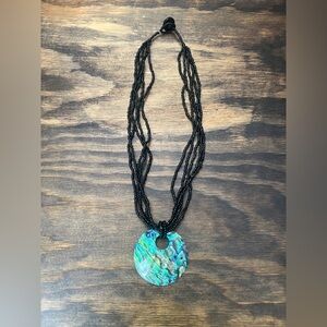 Multicolor paua Abalone Pendant Necklace